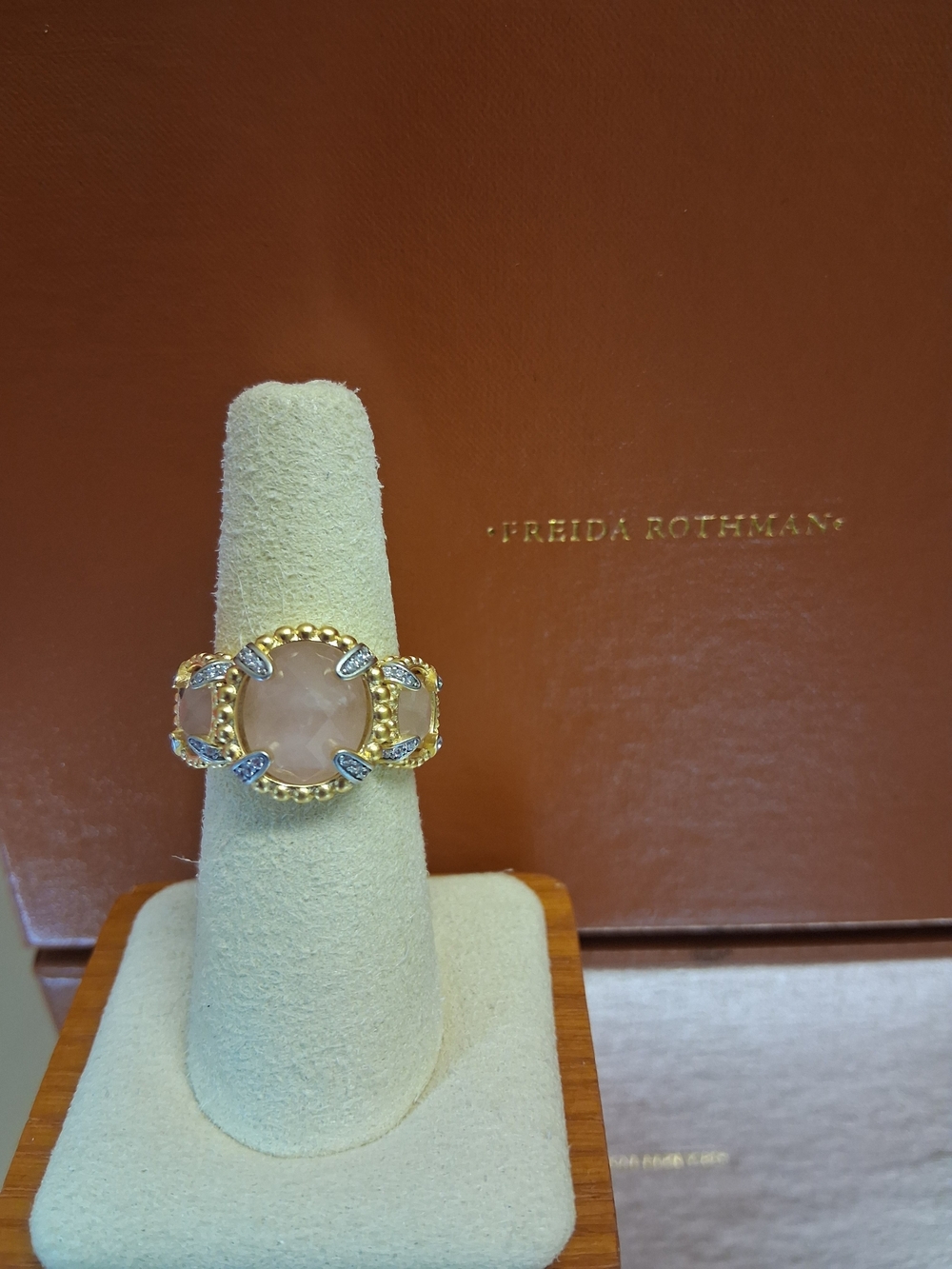 Brooklyn Coast Rose Quartz 3 Stone Ring